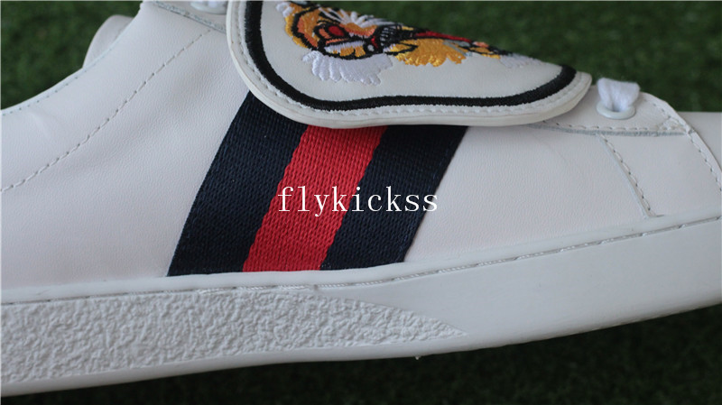 GC Ace Embroidered Sneaker White Tiger Pattern